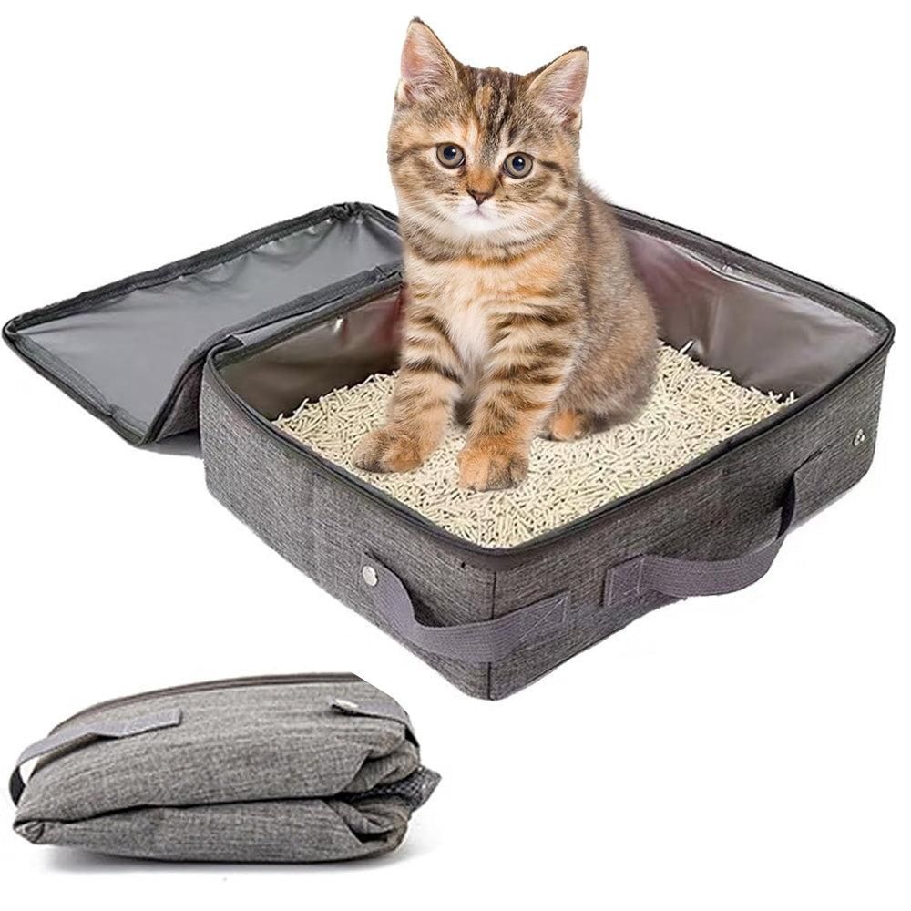 Portable Foldable Cat Travel Litter Box - Waterproof & Easy to Clean Black V1263-JX-6898