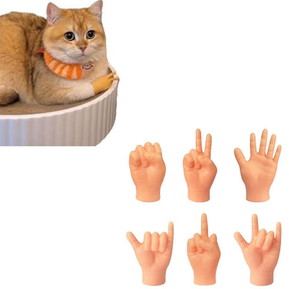 6Pcs Mini Hands Set for Cats Small Elastic Human Hands Toy for Cats V1263-JX-6902