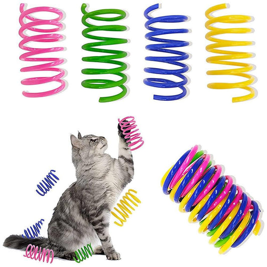 40Pcs Cat Spring Toys Colorful Cat Spiral Bouncy Toys Interactive Toys for Cats and Kittens V1263-JX-6903