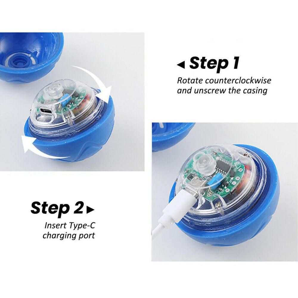 2Pcs 5CM Automatic Moving Ball Toys for Cats USB Rechargeable Interactive Cat Bouncing Toys V1263-JX-6904