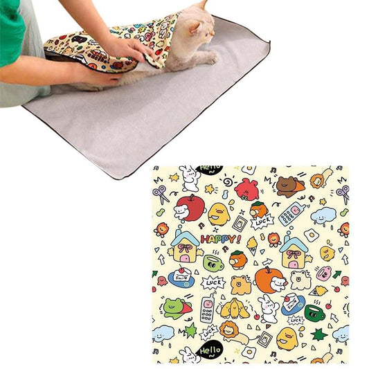 Anti-Escape Cat Grooming Wrap Mat Anti-Scratch Calming Wrap for Pet Nail Clipping Multifunctional Pet Mat - M V1263-JX-6906-1