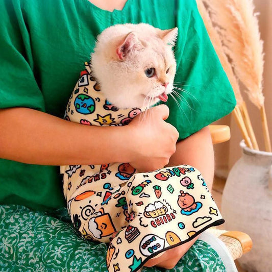 Anti-Escape Cat Grooming Wrap Mat Anti-Scratch Calming Wrap for Pet Nail Clipping Multifunctional Pet Mat - M V1263-JX-6906-1