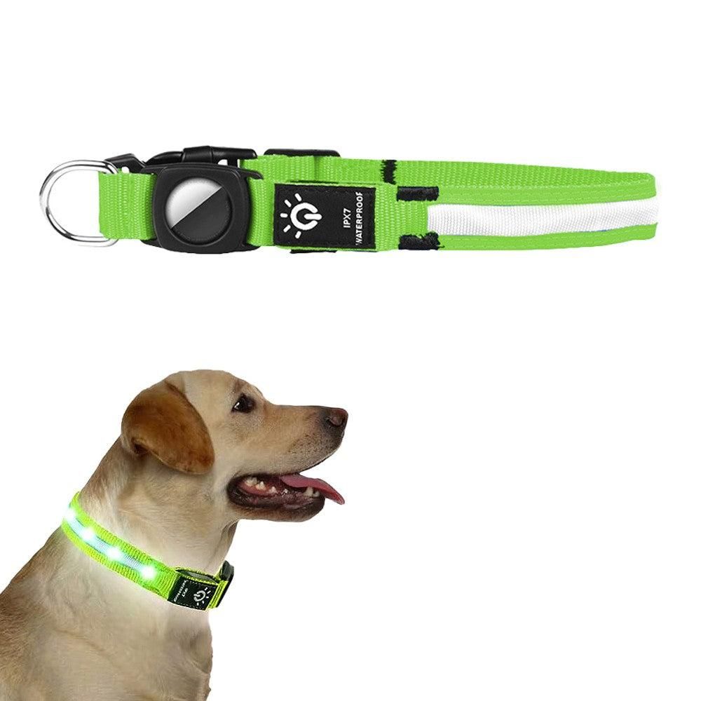 Luminous LED Pet Dog Collar Light-up USB Rechargeable Dog Collar Green - S V1263-JX-6908-1