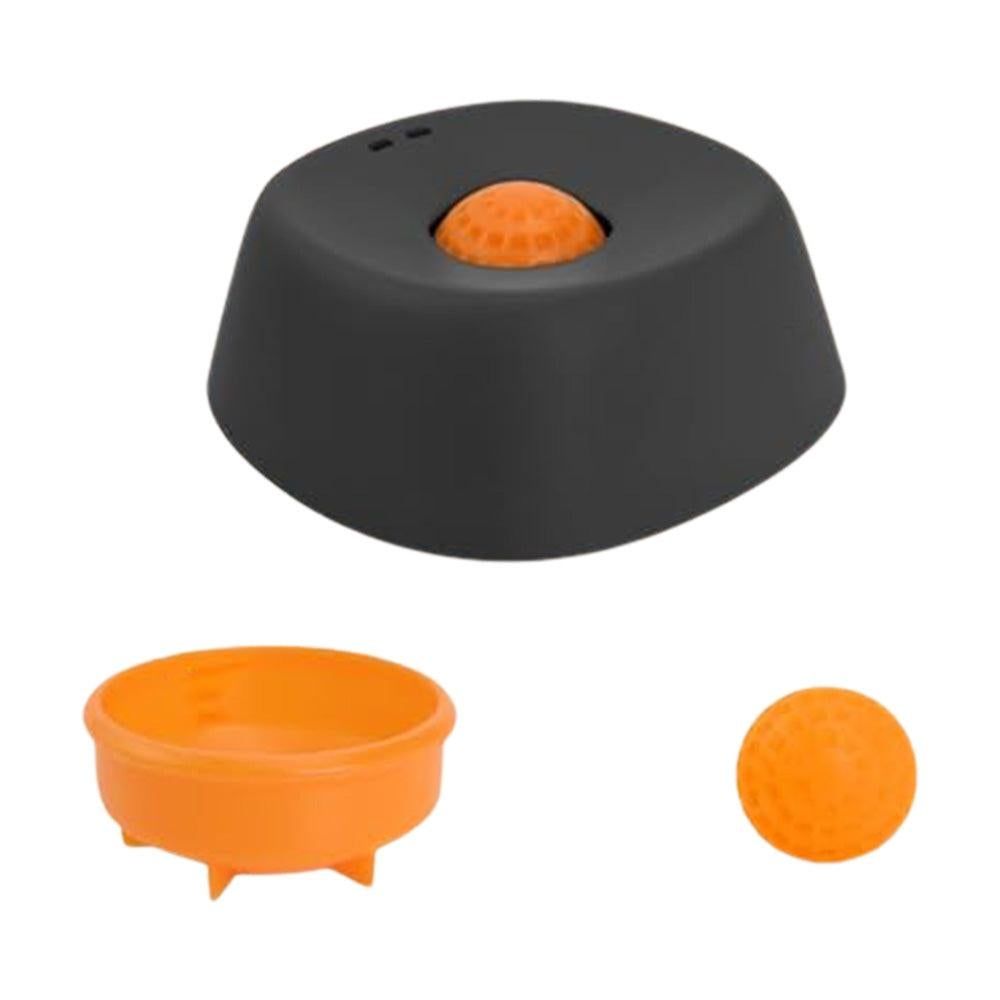 Slow Feeder Dog Bowl with Rolling Ball for Treats Snacks Training Black V1263-JX-6911