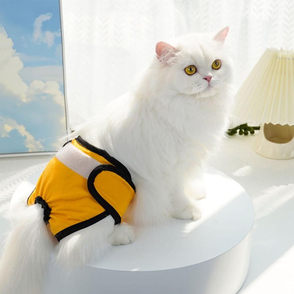 Washable Female Pet Nappy Diaper Dog Cat Physiological Pants Yellow - XL V1263-JX-6913-4