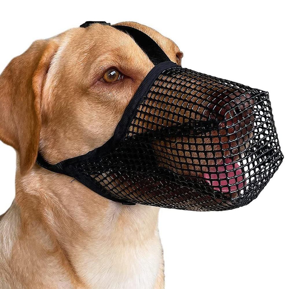 Soft Mesh Covered Dog Muzzle with Adjustable Straps Anti-Biting Breathable Pet Muzzle XL V1263-JX-6914