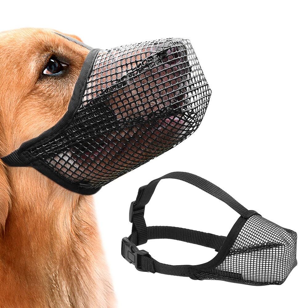 Soft Mesh Covered Dog Muzzle with Adjustable Straps Anti-Biting Breathable Pet Muzzle XL V1263-JX-6914