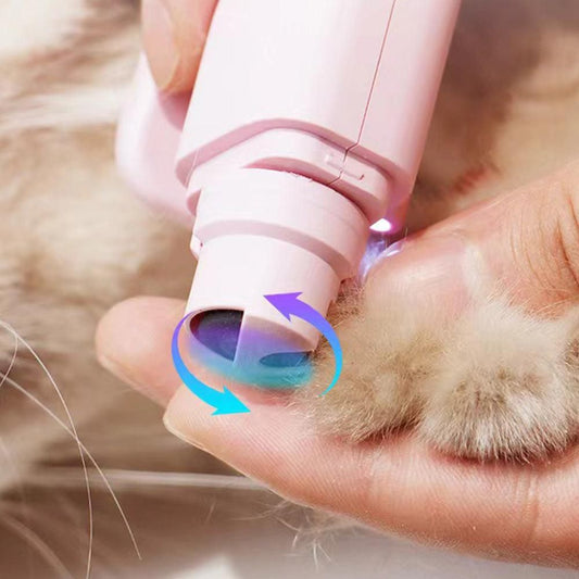 2-in-1 Pet Nail Grinder with LED Lights USB Rechargeable Dog Nail Clippers Cats Claw Trimmer Pink V1263-JX-6917