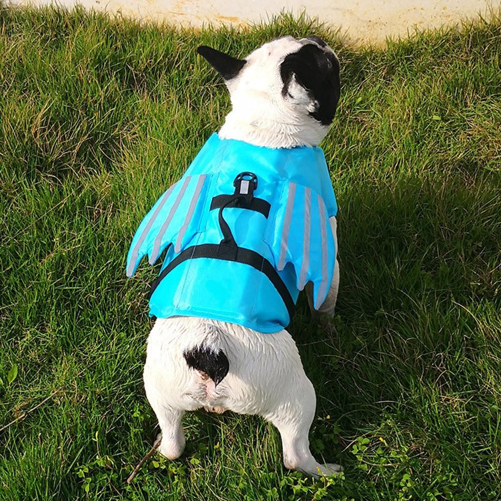 Dog Life Jacket Wings Pet Life Vest Adjustable Dog Flotation Swim Vest Blue - M V1263-JX-6918-3