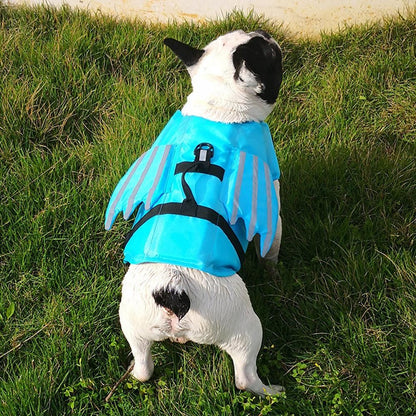 Dog Life Jacket Wings Pet Life Vest Adjustable Dog Flotation Swim Vest Blue - M V1263-JX-6918-3