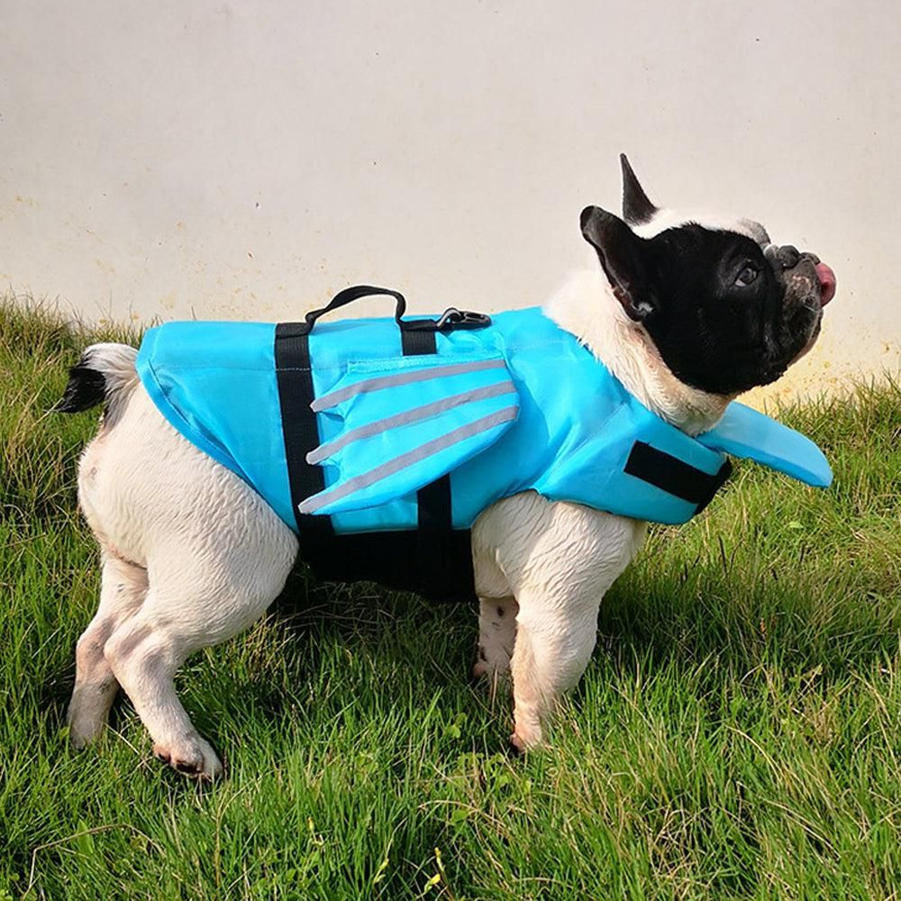 Dog Life Jacket Wings Pet Life Vest Adjustable Dog Flotation Swim Vest Blue - M V1263-JX-6918-3