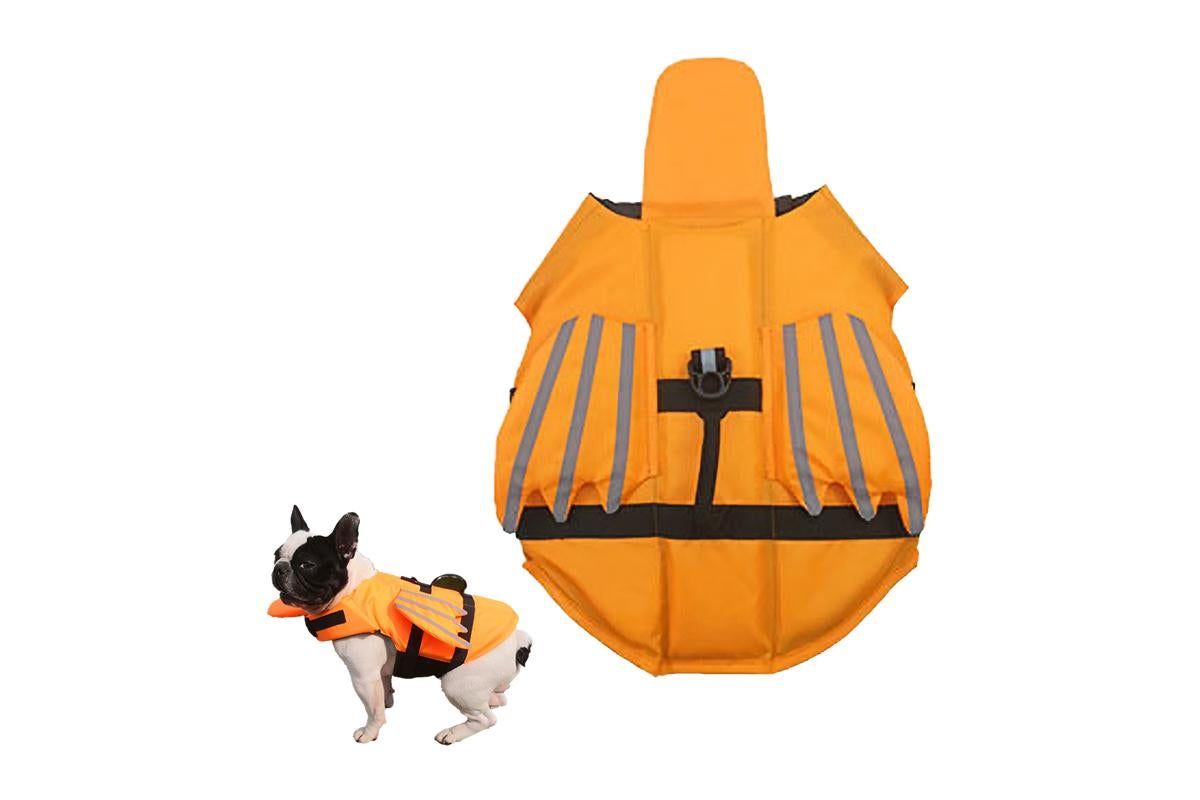 Dog Life Jacket Wings Pet Life Vest Adjustable Dog Flotation Swim Vest Blue - M V1263-JX-6918-3