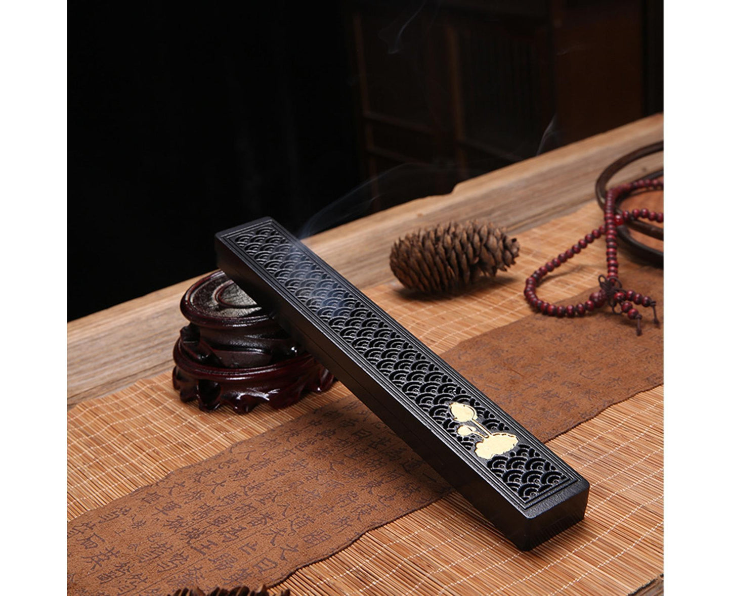 Incense Stick Holder-Black Little Flower V1263-JX-692
