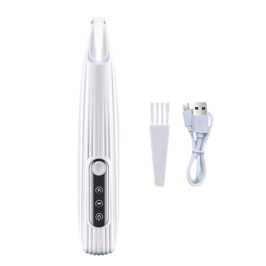 Dog Paw Trimmer with LED Light Rechargeable Pet Hair Clippers for Small Dogs Cats White V1263-JX-6921