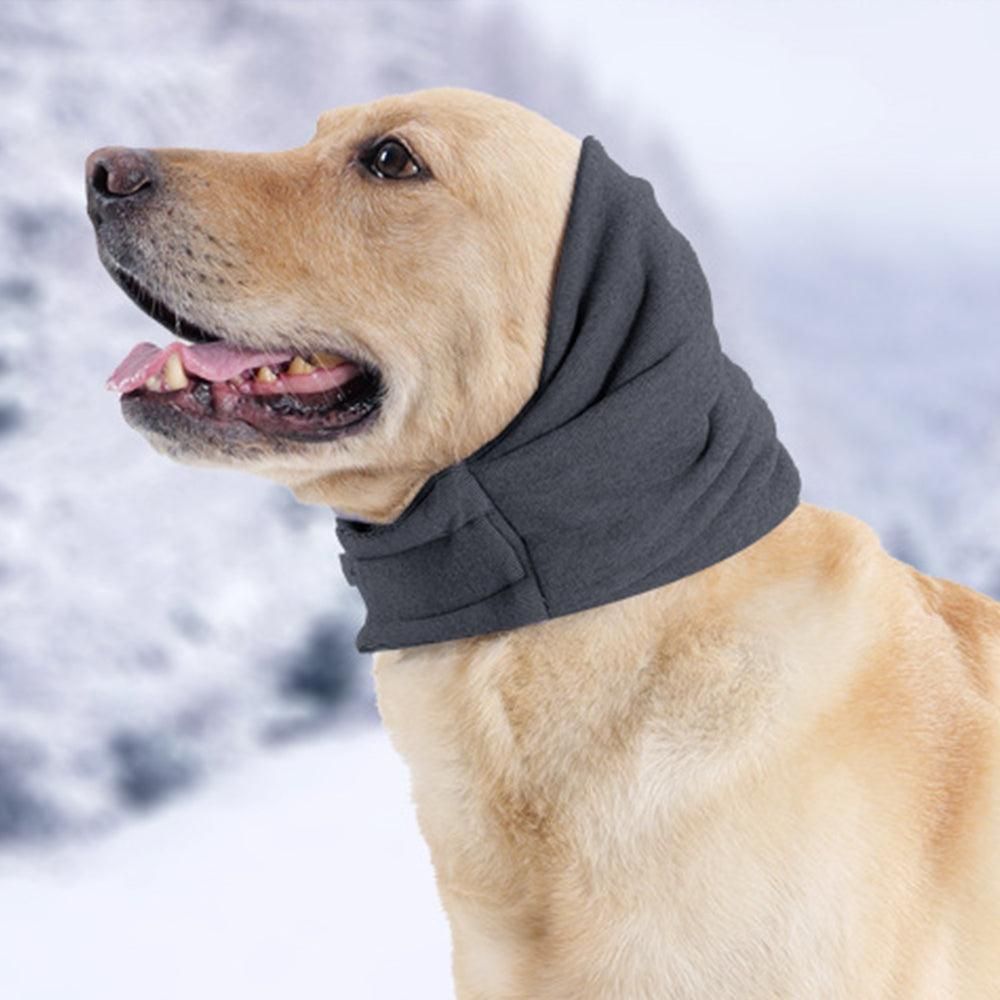 Dog Calming Ear Wraps Ear Protection Cover Pet Dog Head Muff Dark Gray - S V1263-JX-6922-1