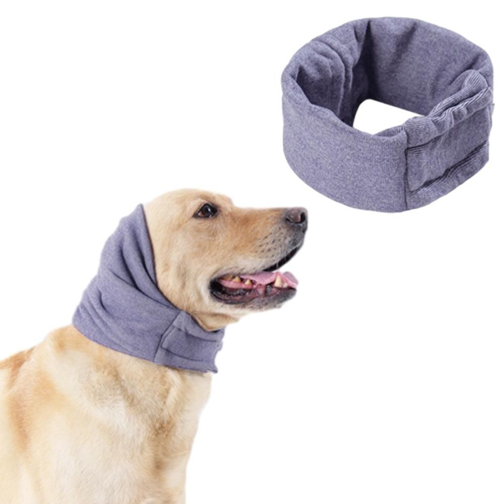 Dog Calming Ear Wraps Ear Protection Cover Pet Dog Head Muff Dark Gray - M V1263-JX-6922-2
