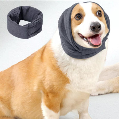 Dog Calming Ear Wraps Ear Protection Cover Pet Dog Head Muff Dark Gray - L V1263-JX-6922-3