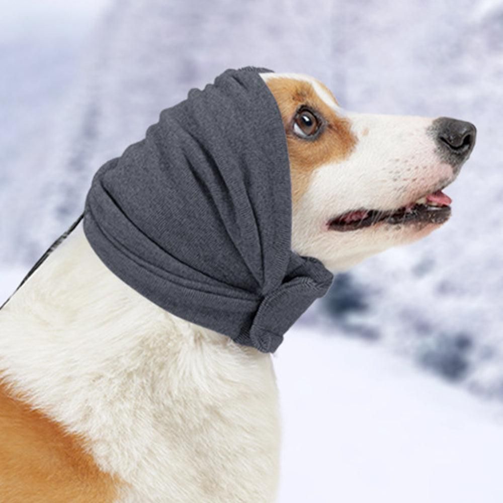 Dog Calming Ear Wraps Ear Protection Cover Pet Dog Head Muff Dark Gray - L V1263-JX-6922-3