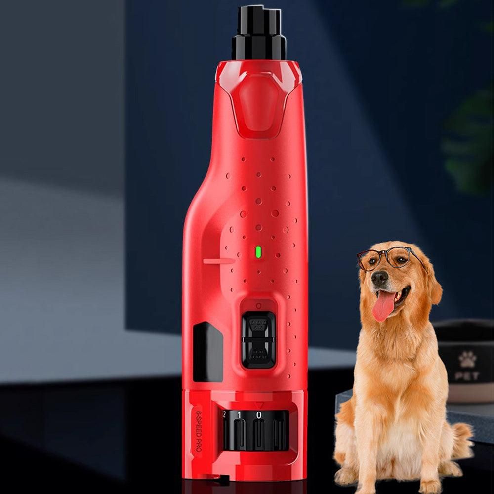 6-Speed Electric Nail Grinder Pet Dog Nail Trimmers File with 2 LED Lights V1263-JX-6924