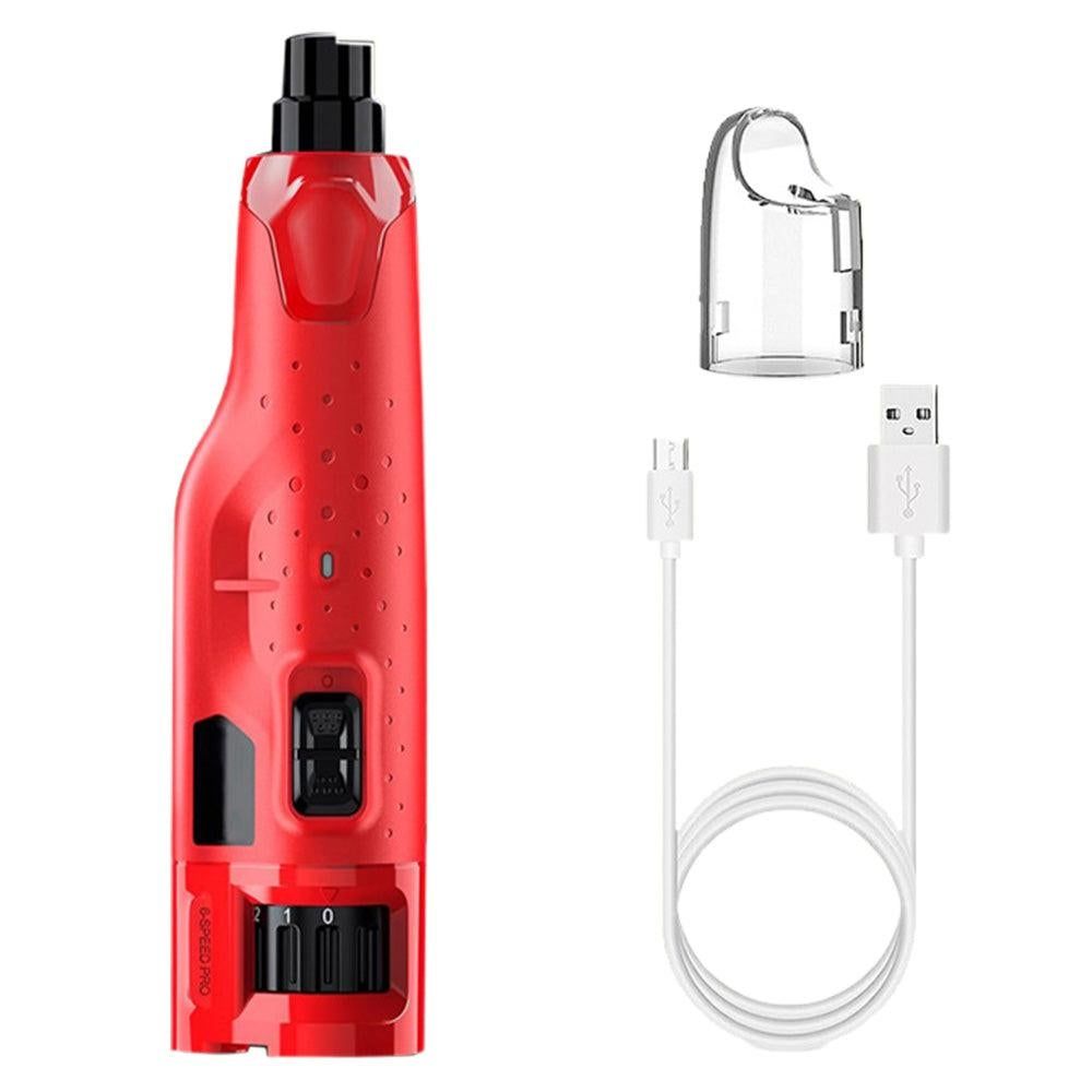 6-Speed Electric Nail Grinder Pet Dog Nail Trimmers File with 2 LED Lights V1263-JX-6924