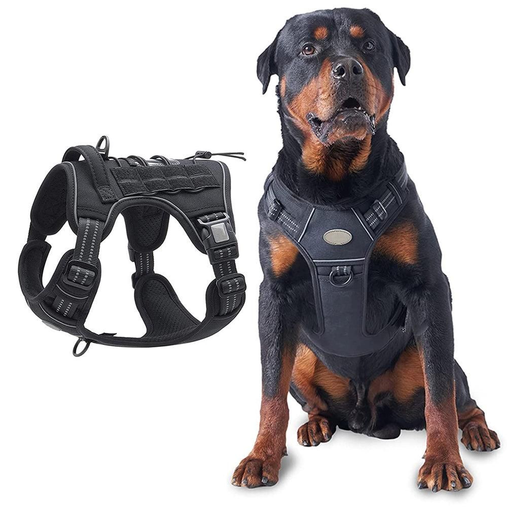 No-Pull Training Dog Harness Adjustable Reflective Pet Training Vest Easy Control M -Black V1263-JX-6927