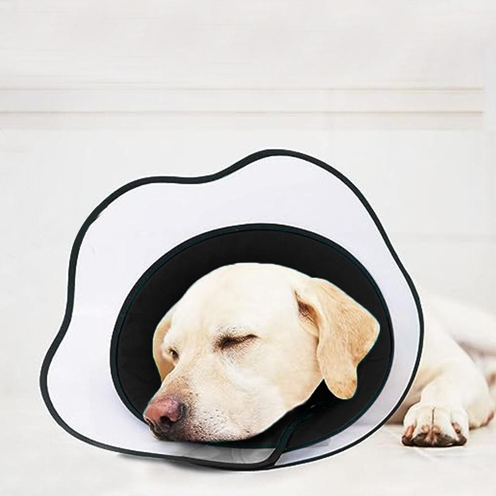Pet Dog Cone Collar Soft Neck Collar Adjustable Pet Elizabethan Collar Black - M V1263-JX-6929-2