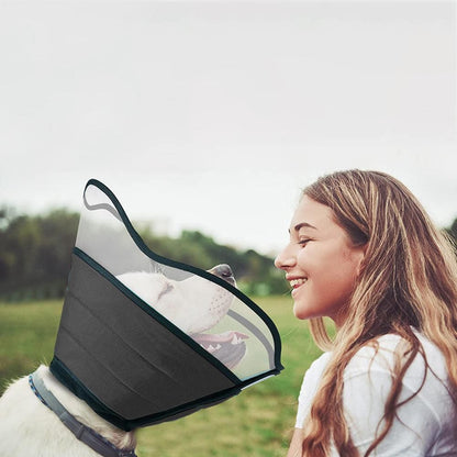 Pet Dog Cone Collar Soft Neck Collar Adjustable Pet Elizabethan Collar Black - M V1263-JX-6929-2