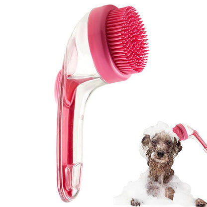 2-in-1 Pet Bath Brush with Built-in Shampoo Dispenser Dog Shampoo Bubble Maker Dog Cat Bathing Grooming Tool V1263-JX-6930
