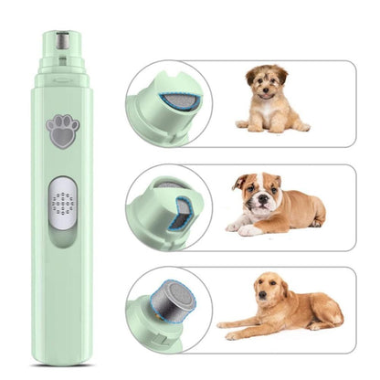 Pet Dog Electric Nail Grinder Rechargeable Nail Trimmers Clipper Green V1263-JX-6934
