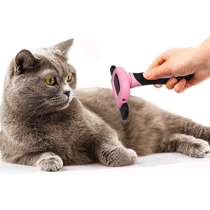Pet Dog Cat Grooming Comb Brush Hair Remover Deshedding Tool Pink V1263-JX-6936