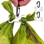 2PCS Metal Dog Poop Bag Holder Clips - Hands-Free Leash Attachment V1263-JX-6940