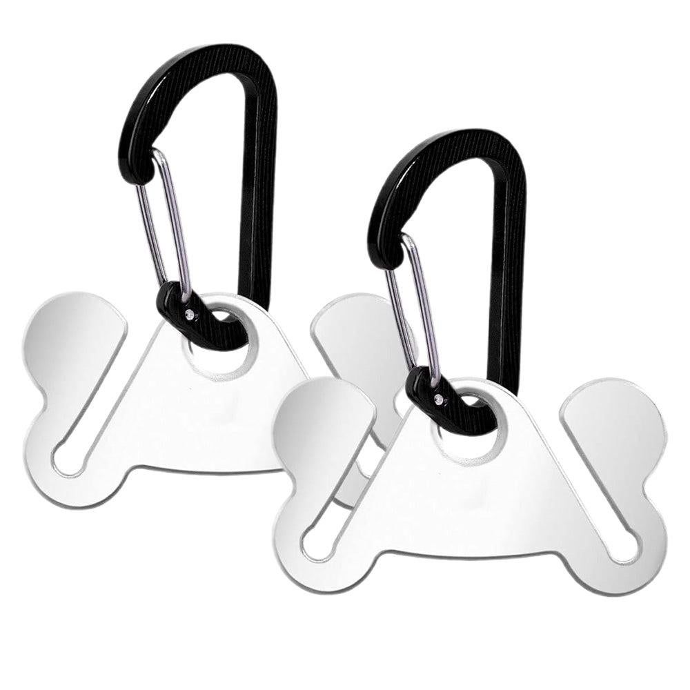 2PCS Metal Dog Poop Bag Holder Clips - Hands-Free Leash Attachment V1263-JX-6940