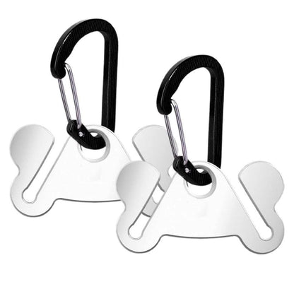 2PCS Metal Dog Poop Bag Holder Clips - Hands-Free Leash Attachment V1263-JX-6940