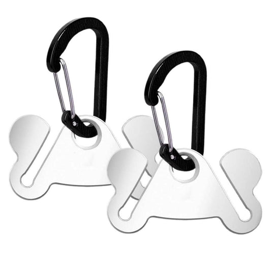 2PCS Metal Dog Poop Bag Holder Clips - Hands-Free Leash Attachment V1263-JX-6940