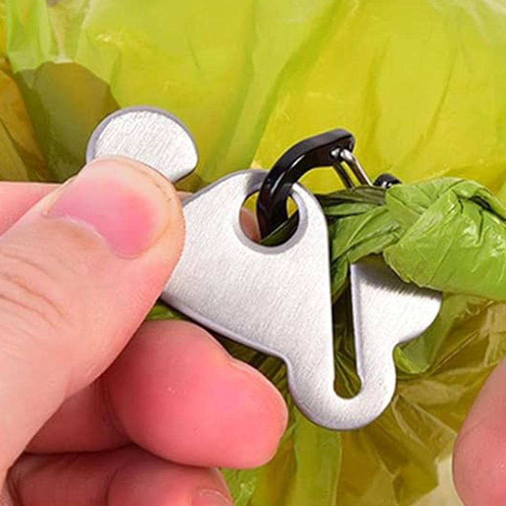 2PCS Metal Dog Poop Bag Holder Clips - Hands-Free Leash Attachment V1263-JX-6940