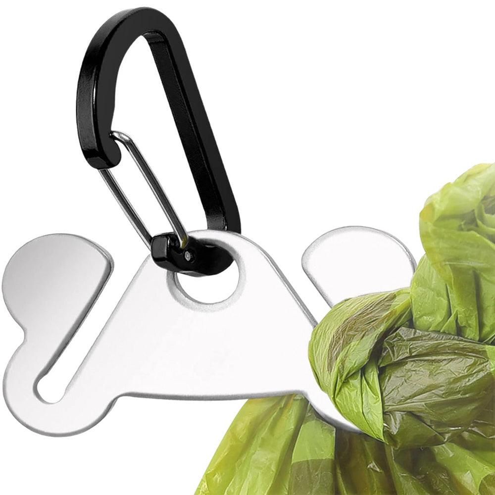 2PCS Metal Dog Poop Bag Holder Clips - Hands-Free Leash Attachment V1263-JX-6940