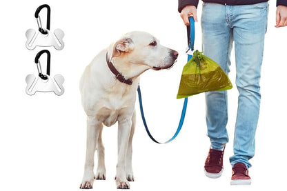 2PCS Metal Dog Poop Bag Holder Clips - Hands-Free Leash Attachment V1263-JX-6940
