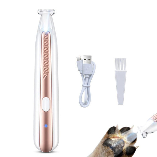 Pet Dog Paw Trimmer with LED Light Cordless Electric Pet Paw Grooming Clippers for Paws Ears Face Rump V1263-JX-6943