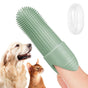 Silicone Pet Finger Toothbrush - Daily Teeth Cleaning for Cats and Dogs Green V1263-JX-6946