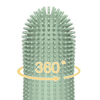 Silicone Pet Finger Toothbrush - Daily Teeth Cleaning for Cats and Dogs Green V1263-JX-6946