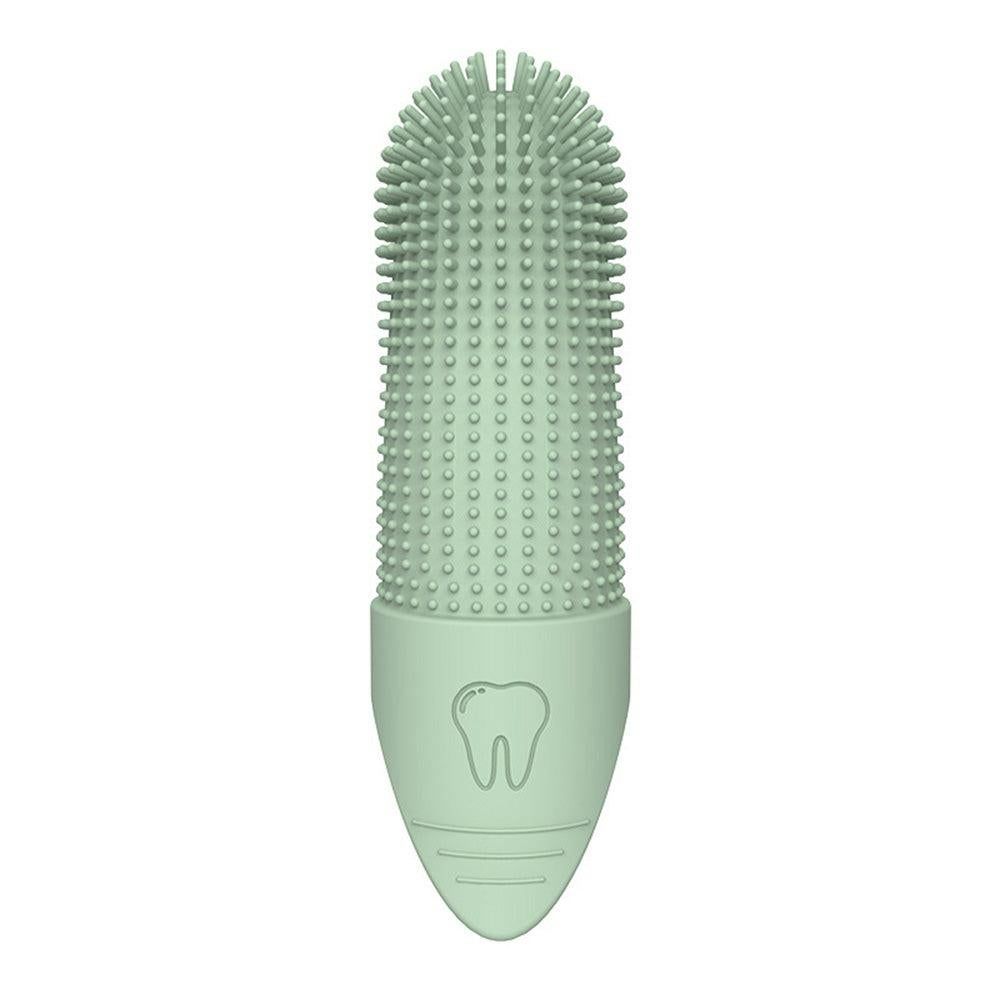 Silicone Pet Finger Toothbrush - Daily Teeth Cleaning for Cats and Dogs Green V1263-JX-6946