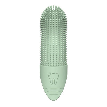 Silicone Pet Finger Toothbrush - Daily Teeth Cleaning for Cats and Dogs Green V1263-JX-6946