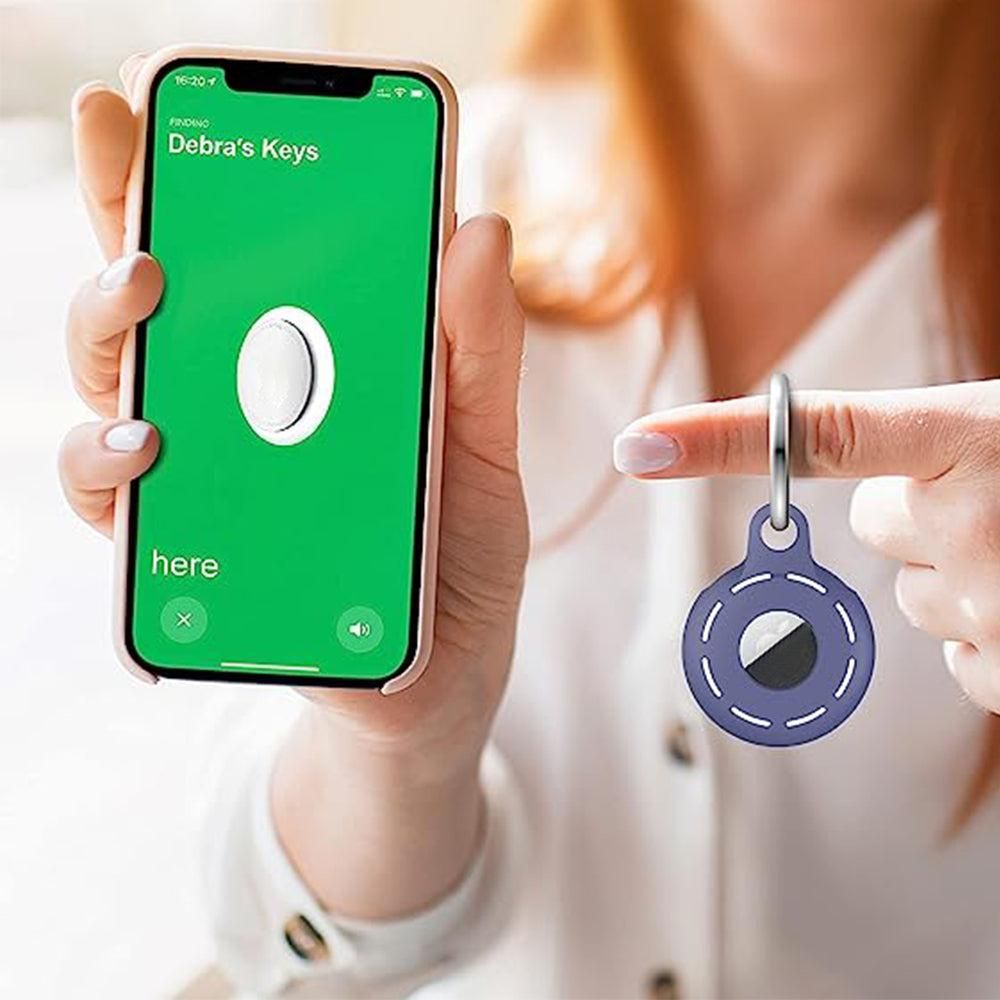 4Pcs For Apple Airtag Case Cover Anti-lost Keychain Ring Protective Case Style 1 V1263-JX-6953