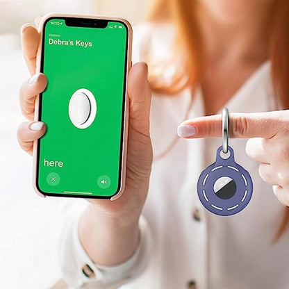 4Pcs For Apple Airtag Case Cover Anti-lost Keychain Ring Protective Case Style 1 V1263-JX-6953