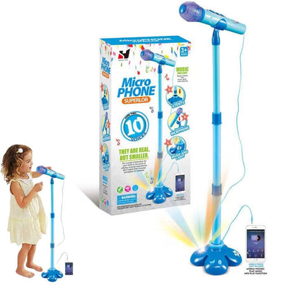 Karaoke Machine with 1 Mic Adjustable Stand Music Play Toy Pink V1263-JX-6954