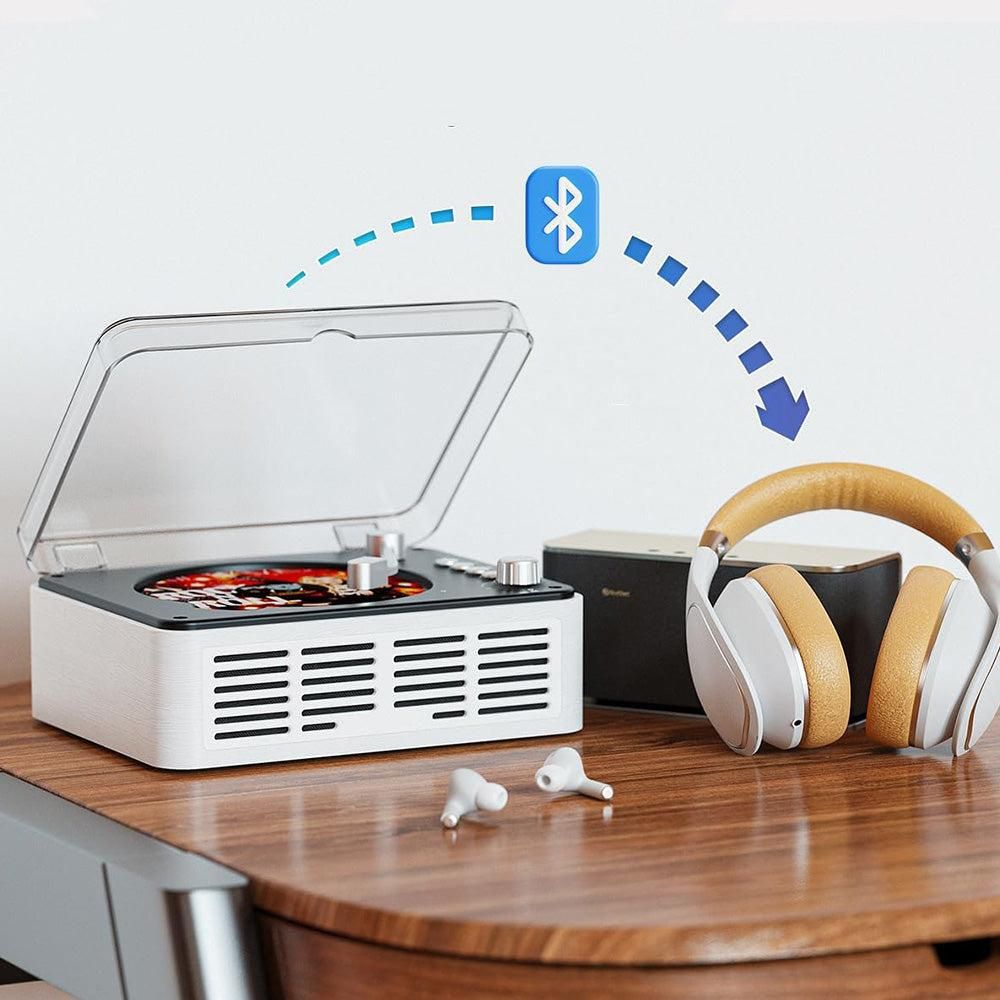 Retro CD Music Player with Bluetooth and FM Radio Multifunctional Home Audio System White V1263-JX-6955-1