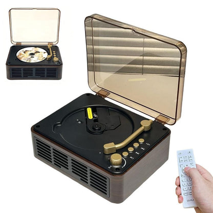 Retro CD Music Player with Bluetooth and FM Radio Multifunctional Home Audio System Brown V1263-JX-6955-2