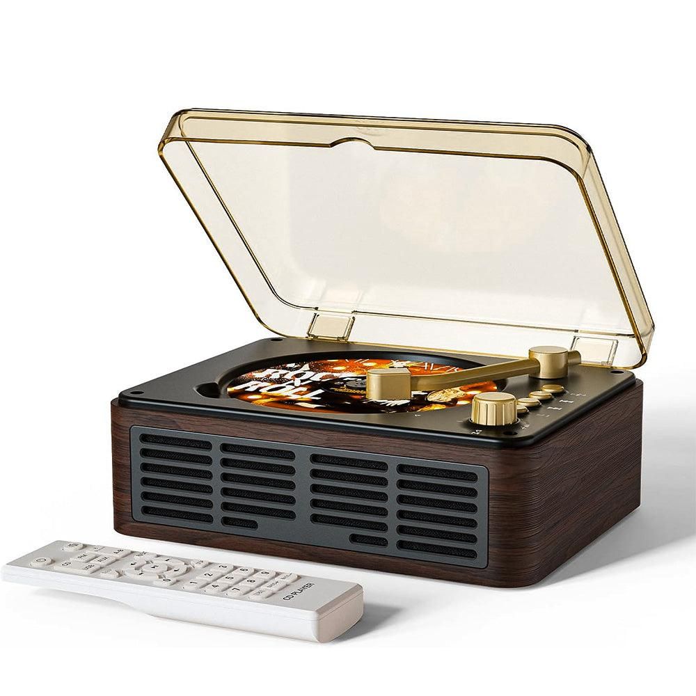 Retro CD Music Player with Bluetooth and FM Radio Multifunctional Home Audio System Brown V1263-JX-6955-2