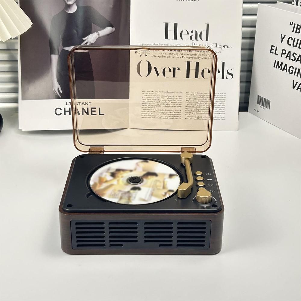 Retro CD Music Player with Bluetooth and FM Radio Multifunctional Home Audio System Brown V1263-JX-6955-2