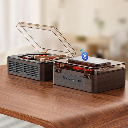Retro CD Music Player with Bluetooth and FM Radio Multifunctional Home Audio System Brown V1263-JX-6955-2
